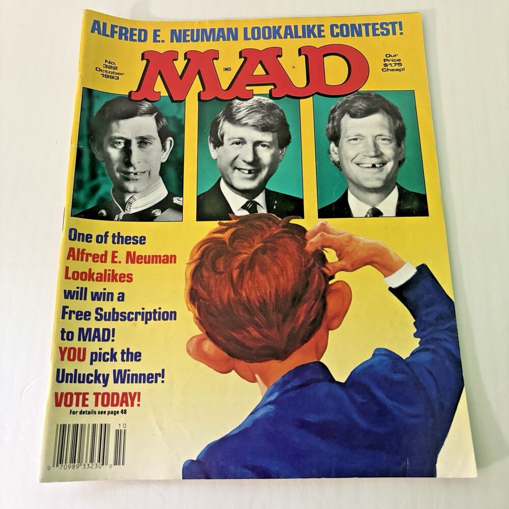 Mad Magazine October 1993 No 322 Indecent Proposal, Batman, Disney World 90s
